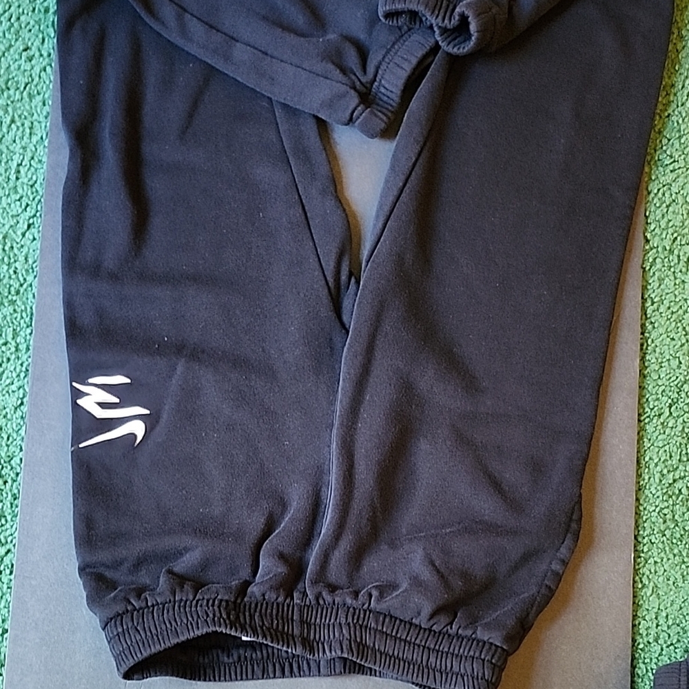 Nike Kids Black Joggers with White Logo
